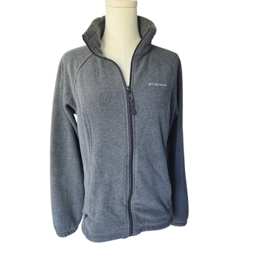 Columbia Fleece Jacket Full Zip Gray Womens Medium Sportswear Lightweight‎